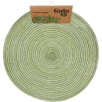 Салфетка на стол 38см плетеная «Круги» зеленый