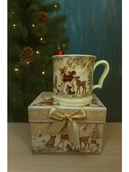 Новогодний подарочный бокал с изображением зверушек