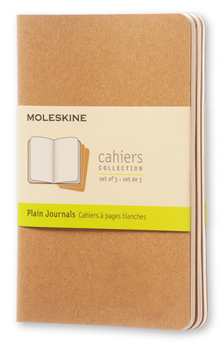 Блокнот Moleskine Cahier Journal (QP413) Pocket 90x140мм обложка картон 64стр. нелинованный бежевый (3шт)