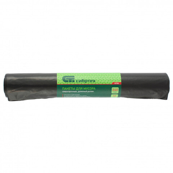 Пакеты для мусора 240 л x 10 шт, пвд, сверхпрочные, длинный ролик,Сибртех