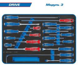 KING TONY (9G38-251MRVR) Набор инструментов "DRIVE" в красной тележке, 251 предметов