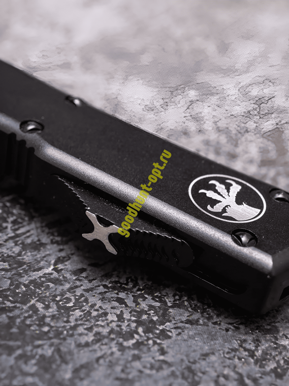 Тактический нож фронтально выкидной автоматический Microtech Черный