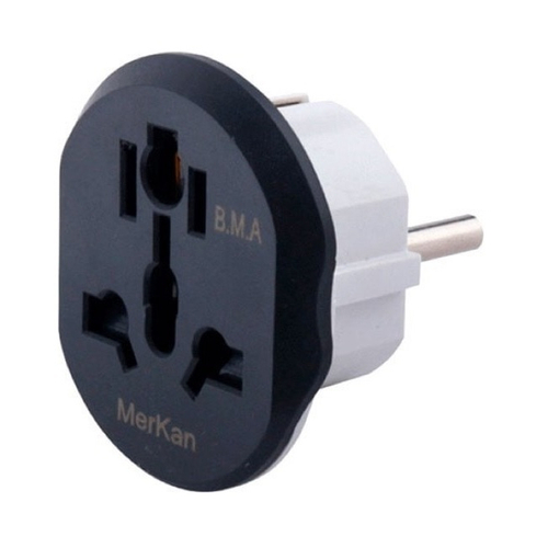 Универсальный сетевой переходник Merkan 16A, 2500 Вт, CH/EU/UK/HK/IN, белый/серый