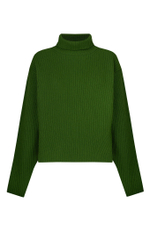 Зелёный шерстяной свитер