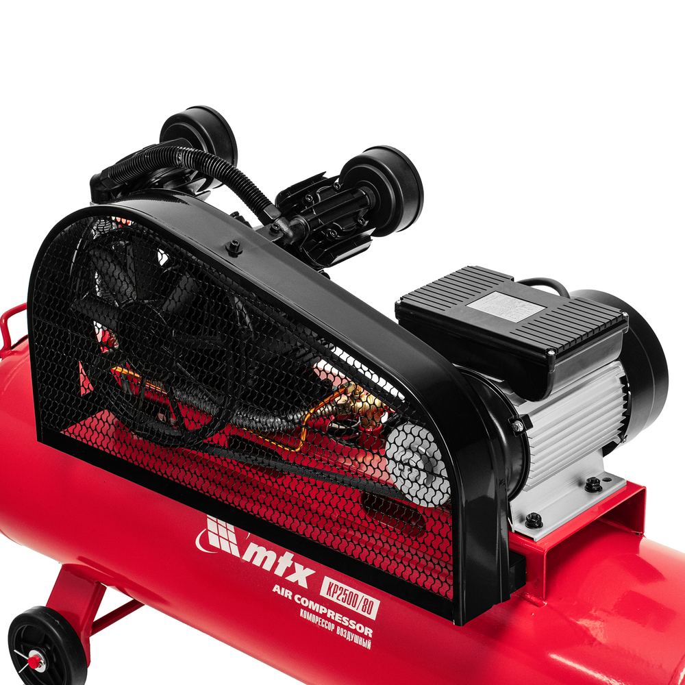 Компрессор воздушный ременный привод КР2500/80, 2,5 кВт, 80 литров, 420 л/мин МТХ