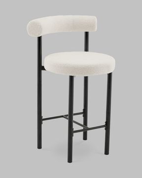 Стул полубарный Флорео букле молочный