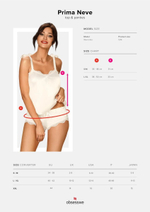 Очаровательный атласный комплект Prima Neve (Размер: L-XL) (Цвет: молочный)