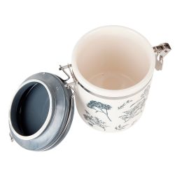 Банка для сыпучих продуктов (клипс) " " 14*10*14см. v=630мл. (керамика)