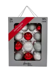 Набор стеклянных шаров Морозная рябина 26 шт., Christmas DeLuxe (88723)