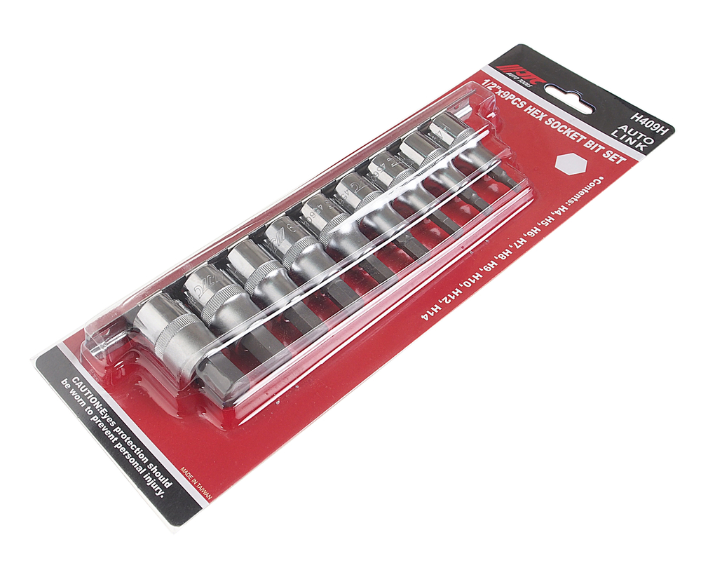 Набор бит-головок 1/2" HEX H4-H14 9 предметов JTC