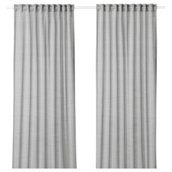 IKEA HILJA  (ИКЕА ХИЛЙА)  -  Штора, 2 шт, на ленте/серая, 145x300 см