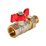 Кран шаровой полнопроходной ROMMER - 1/2" (ВР/НР, PN40, ручка-бабочка)