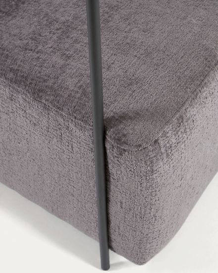 Кресло Gamer из серой синели и металла с черной отделкой