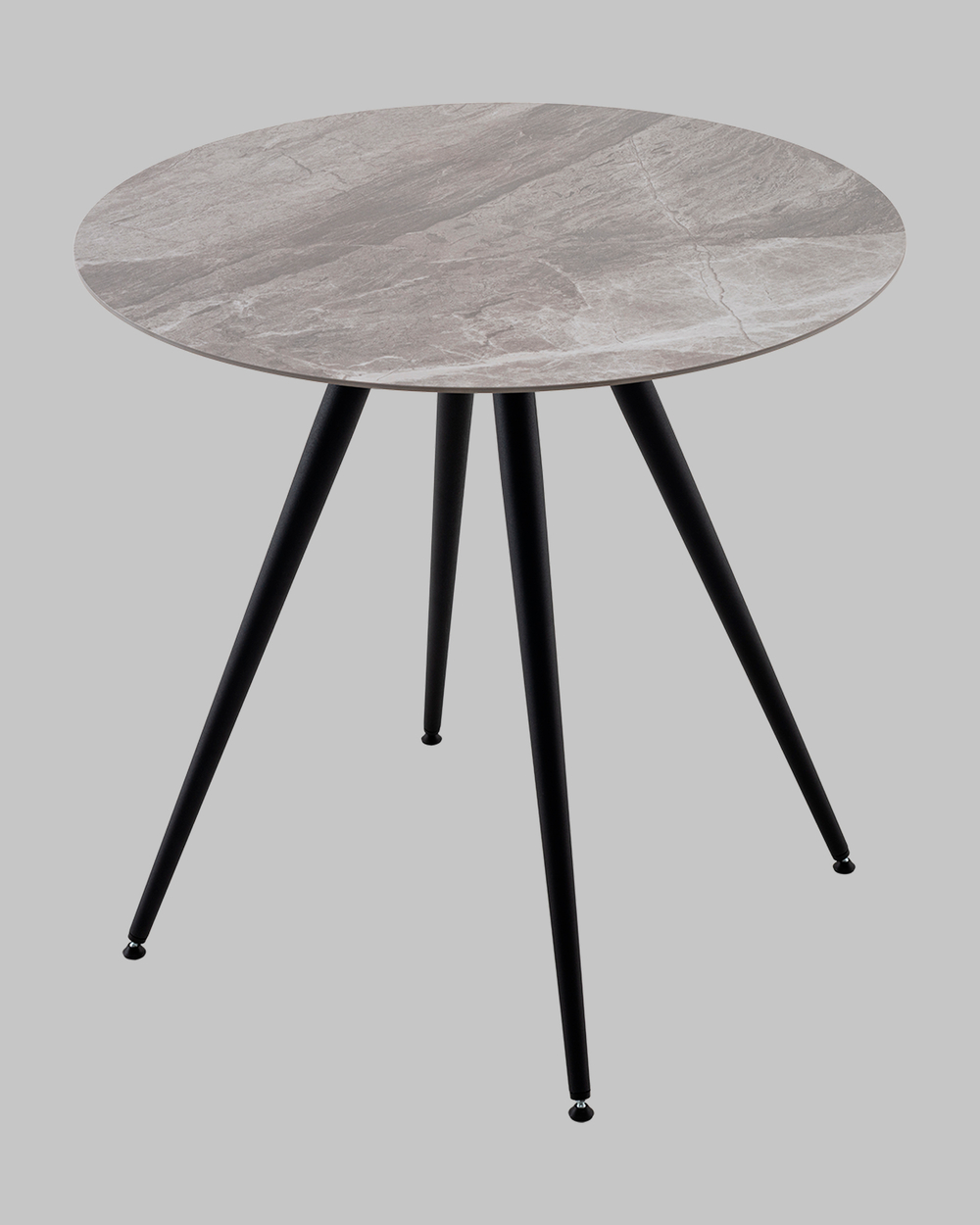 Стол Ники круглый столешница керамика Italian light grey 800