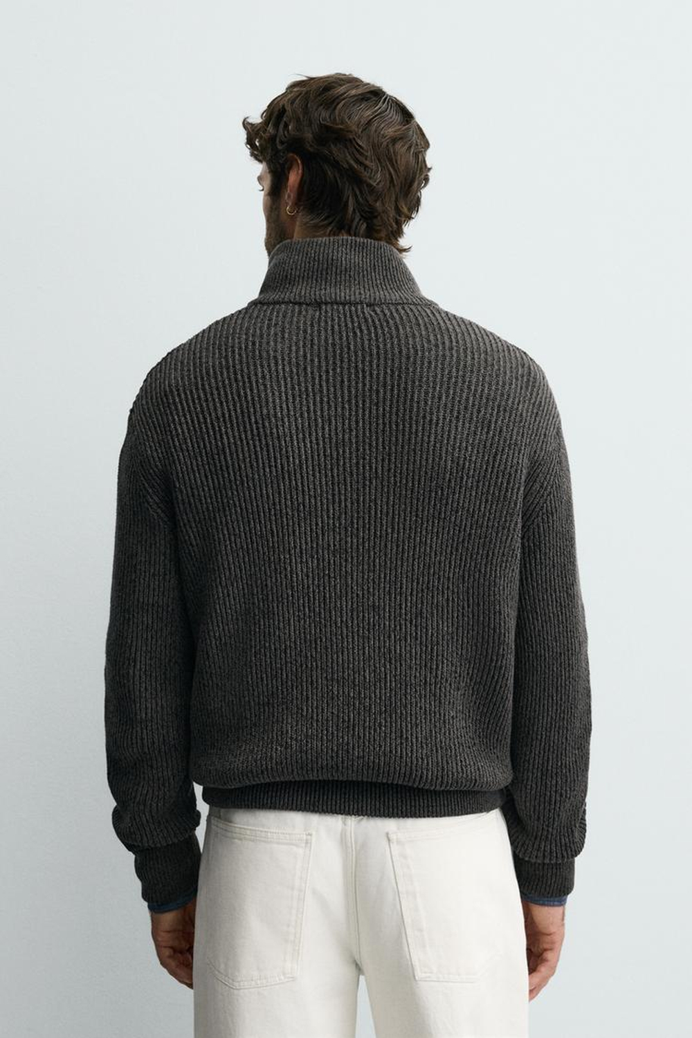 ZARA КАРДИГАН НА МОЛНИИ, СЕРОВАТО-КОРИЧНЕВЫЙ