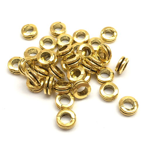 Бусины - рондели 6х3 мм (20 шт), под золото