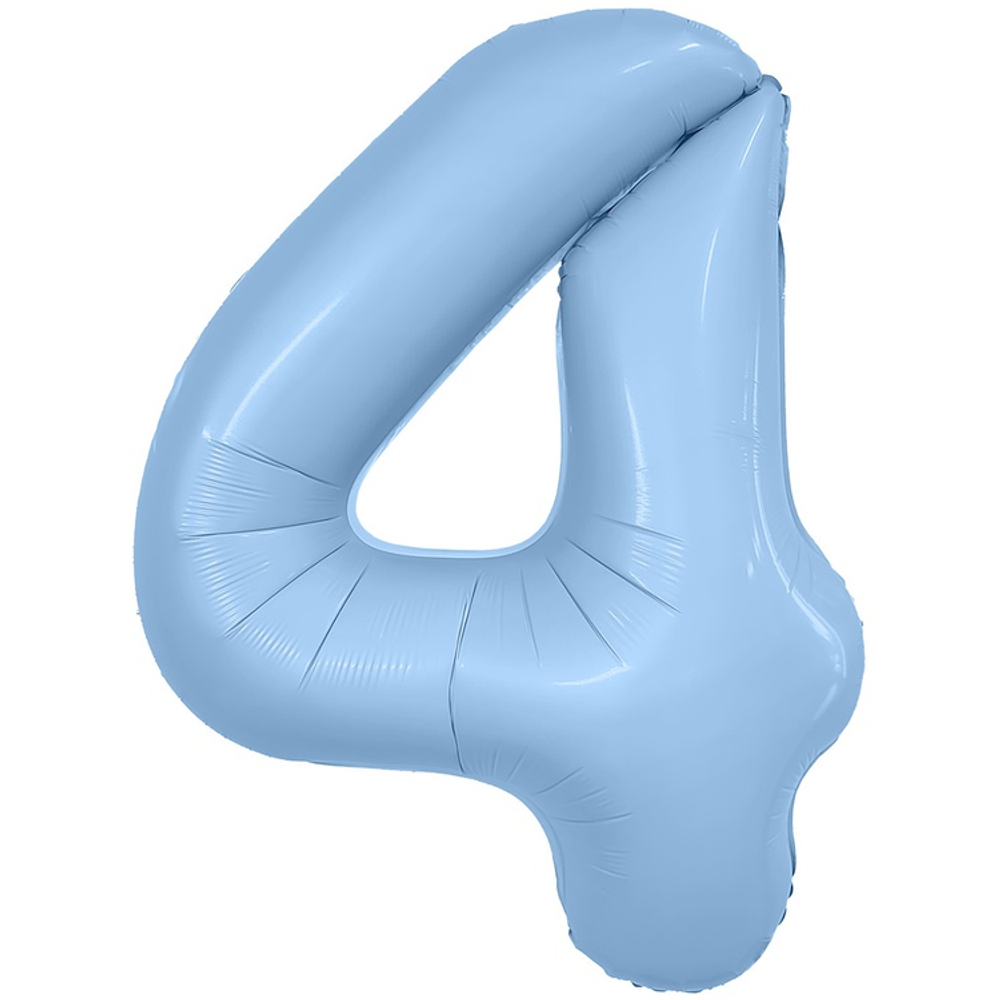 Шар фольгированный Цифра 4 101 см (Голубой)