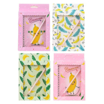 Блокнот детский Basir, с ручкой, формат А6, серия "БАНАН", переплет 7БЦ, 14.5*10.3 см, 48 листов, 4 цвета ассорти