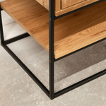 Тумба под телевизор, 123х46х60, G+K, напольная, туалетный столик, с ящиками и полкой, из массива дуба, лак, MAKOSA