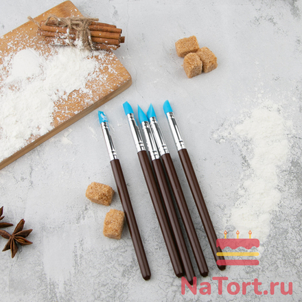Кисти кондитерские силиконовые (набор 5 шт)