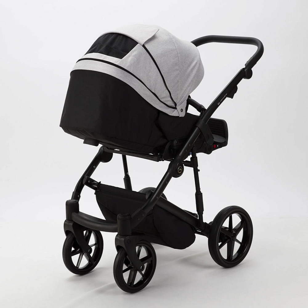 Детская коляска Adamex Mobi 2 в 1 M-PS46 (СВЕТЛО-СЕРЫЙ+СВЕТЛО-СЕРАЯ КОЖА)