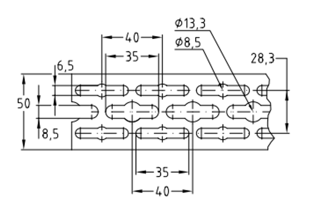 Монтажная шина СНХ fix, 2000х50х3, оцинкованная