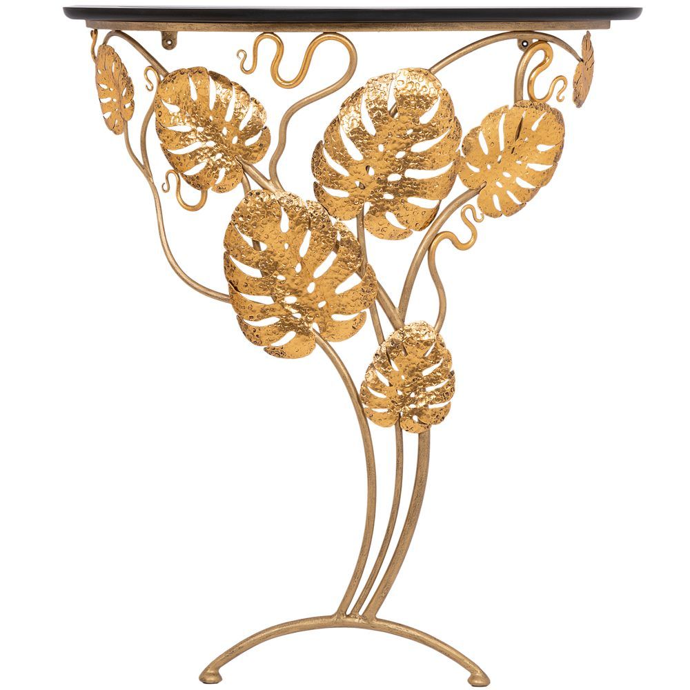 Консоль Monstera Deliciosa Glass (Монстера) Каштан Амбер