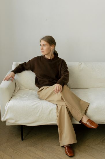 Джемпер Л.Т., 100% шерсть ягнёнка, цвет лечебная грязь.