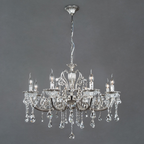 Подвесная люстра с хрусталем 230/8 серебряный