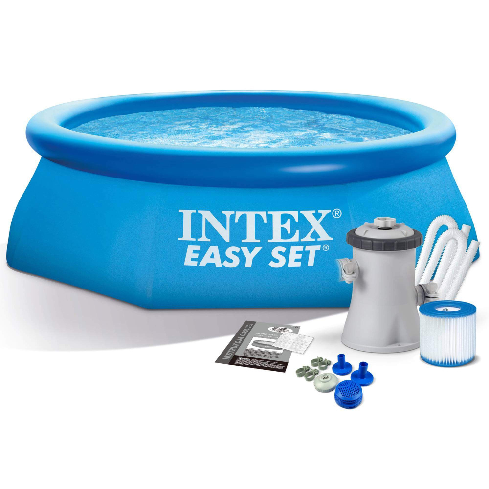 Бассейн надувной Intex Easy Set 244х76 см + фильтр-насос 1250 л/ч (28112)