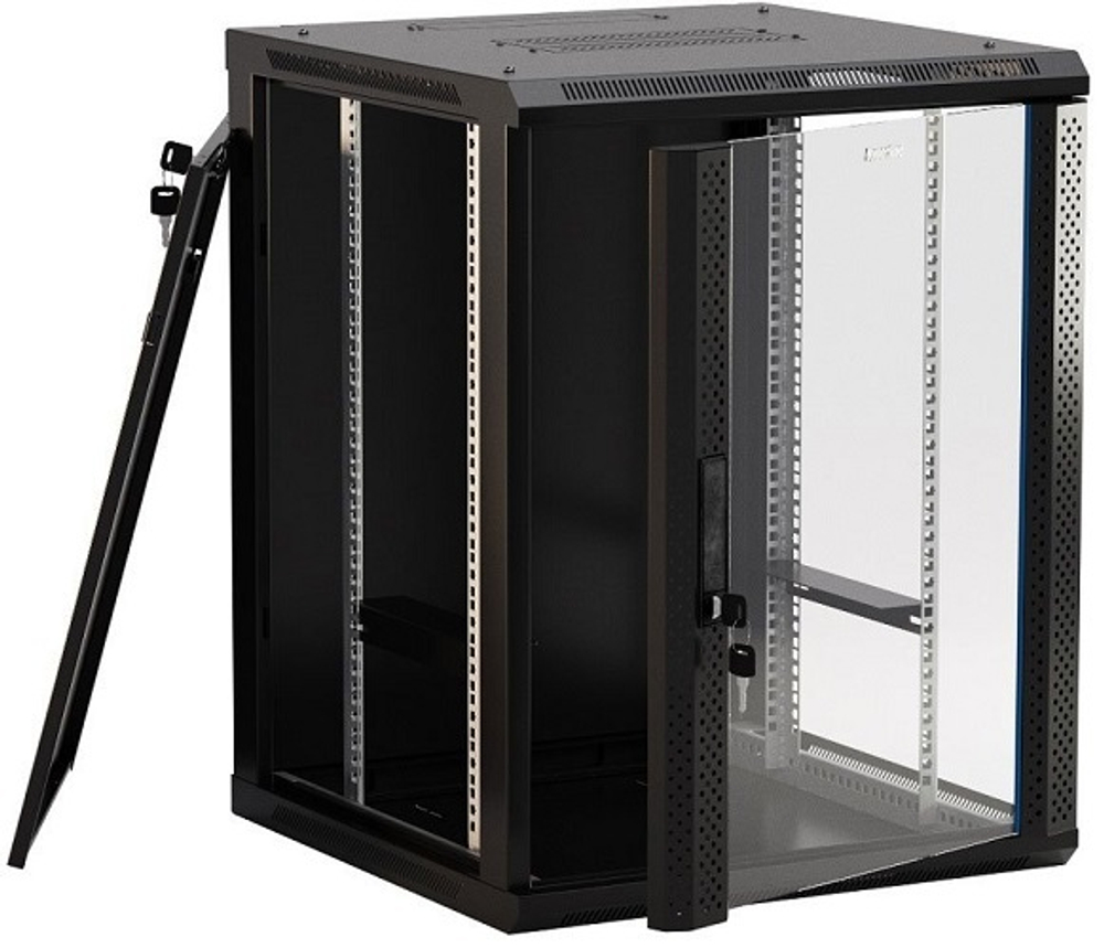 Шкаф серверный 19", 15U Hyperline TWB-FC-1566-GP-RAL9004