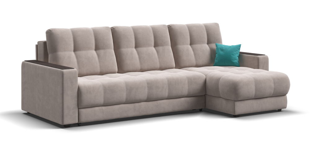 Угловой диван Босс Классик Велюр Монолит латте