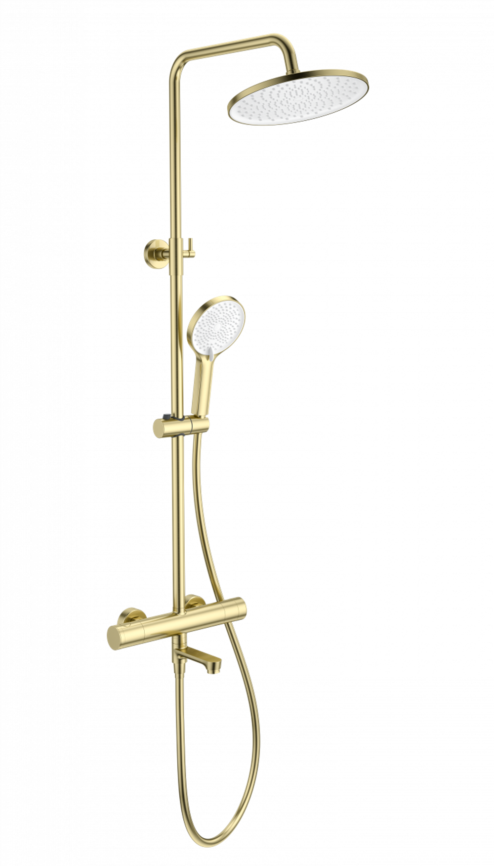 Душевая система с термостатом WONZON & WOGHAND, Брашированное золото (WW-B3069-BG)