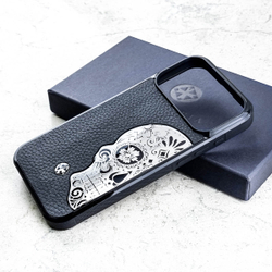 Mexican Katrina's Skull Leather Black