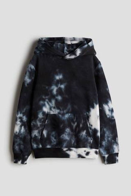 H&M Толстовка с капюшоном и принтом, темно-серый