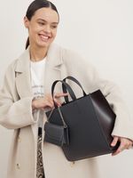 ШОППЕР КВАДРАТНЫЙ ЧЕРНЫЙ|ГРАФИТ|Т.КОРИЧНЕВЫЙ