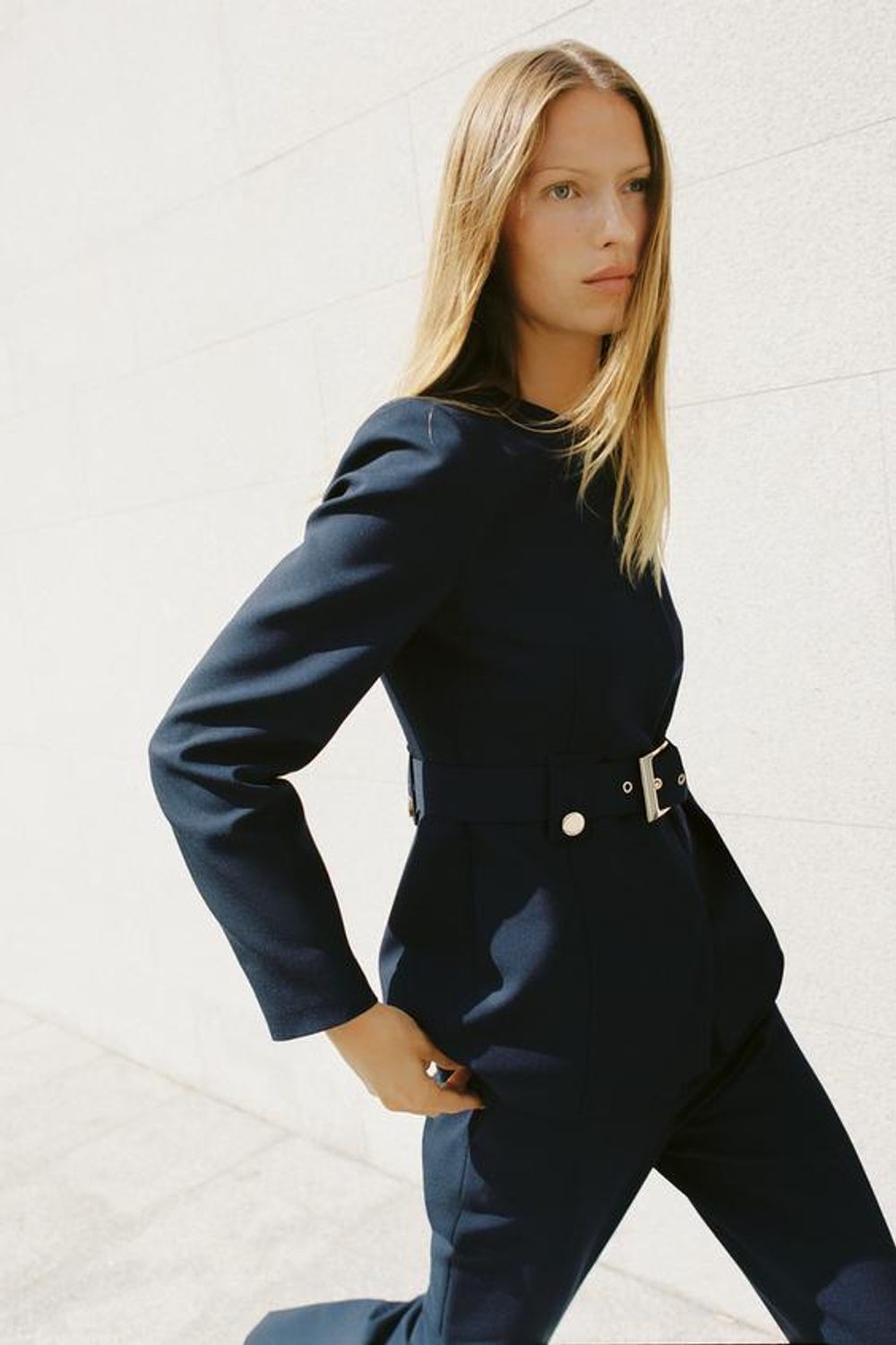 ZARA БРЮКИ FLARED, МОРСКОЙ СИНИЙ