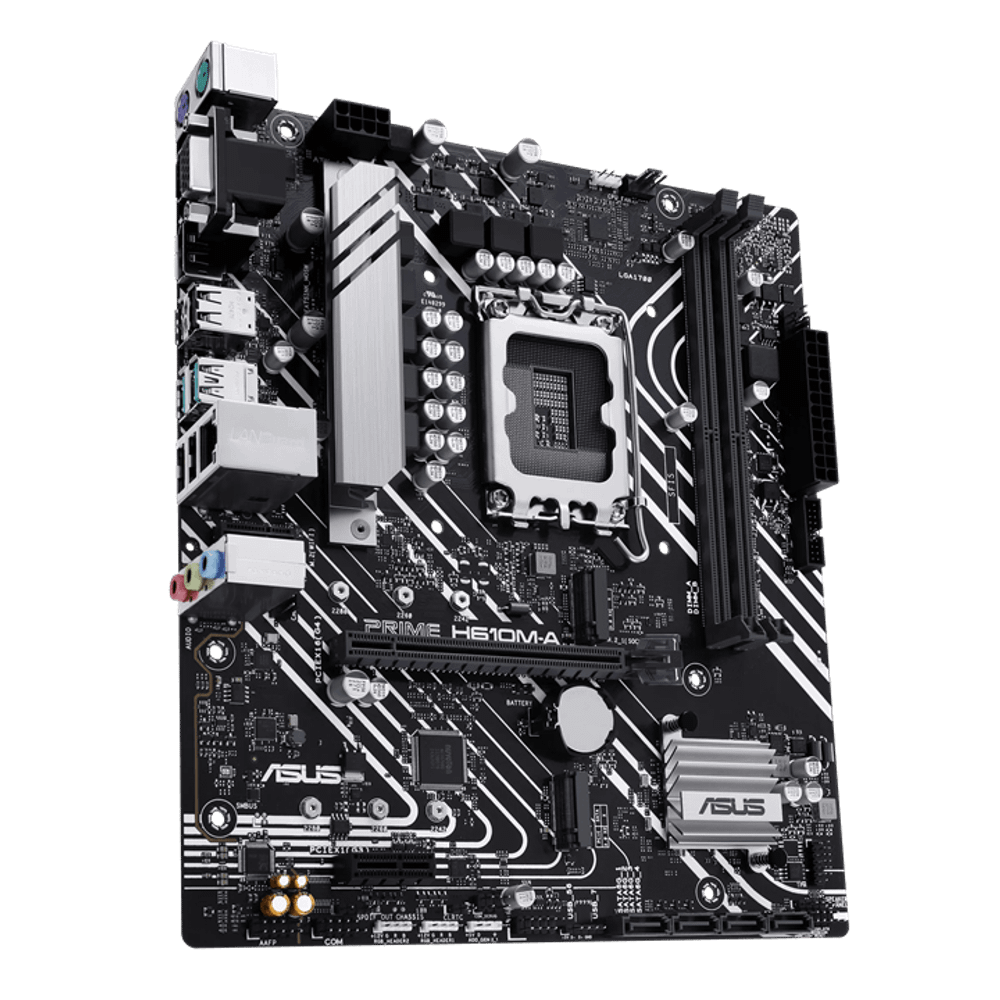 Материнская плата ASUS PRIME H610M-A R2.0, LGA1700 H610 2xDDR5 4xSATA3 2xM.2 D-Sub HDMI DP mATX