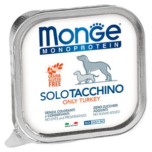 Влажный корм Monge Dog Monoprotein для собак, паштет из индейки, консервы