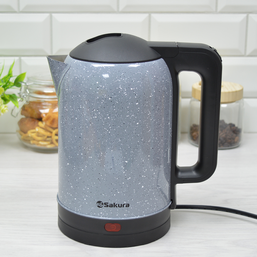 Чайник электрический 2л Sakura SA-2121GD, цвет серый в крапинку