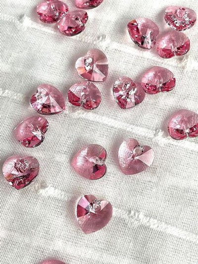 6228-10-rose Кристалл "Сердечко" 10мм, розовый
