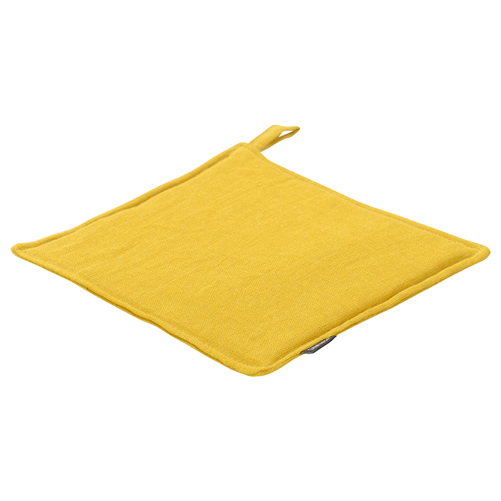 Прихватка из стираного льна горчичного цвета из коллекции essential, 22х22 см