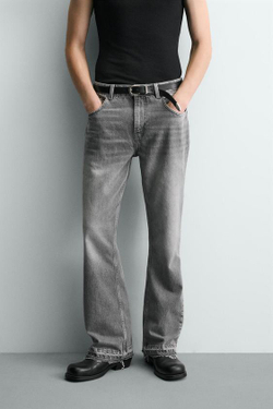 ZARA ДЖИНСЫ FLARE FIT, СЕРЫЙ