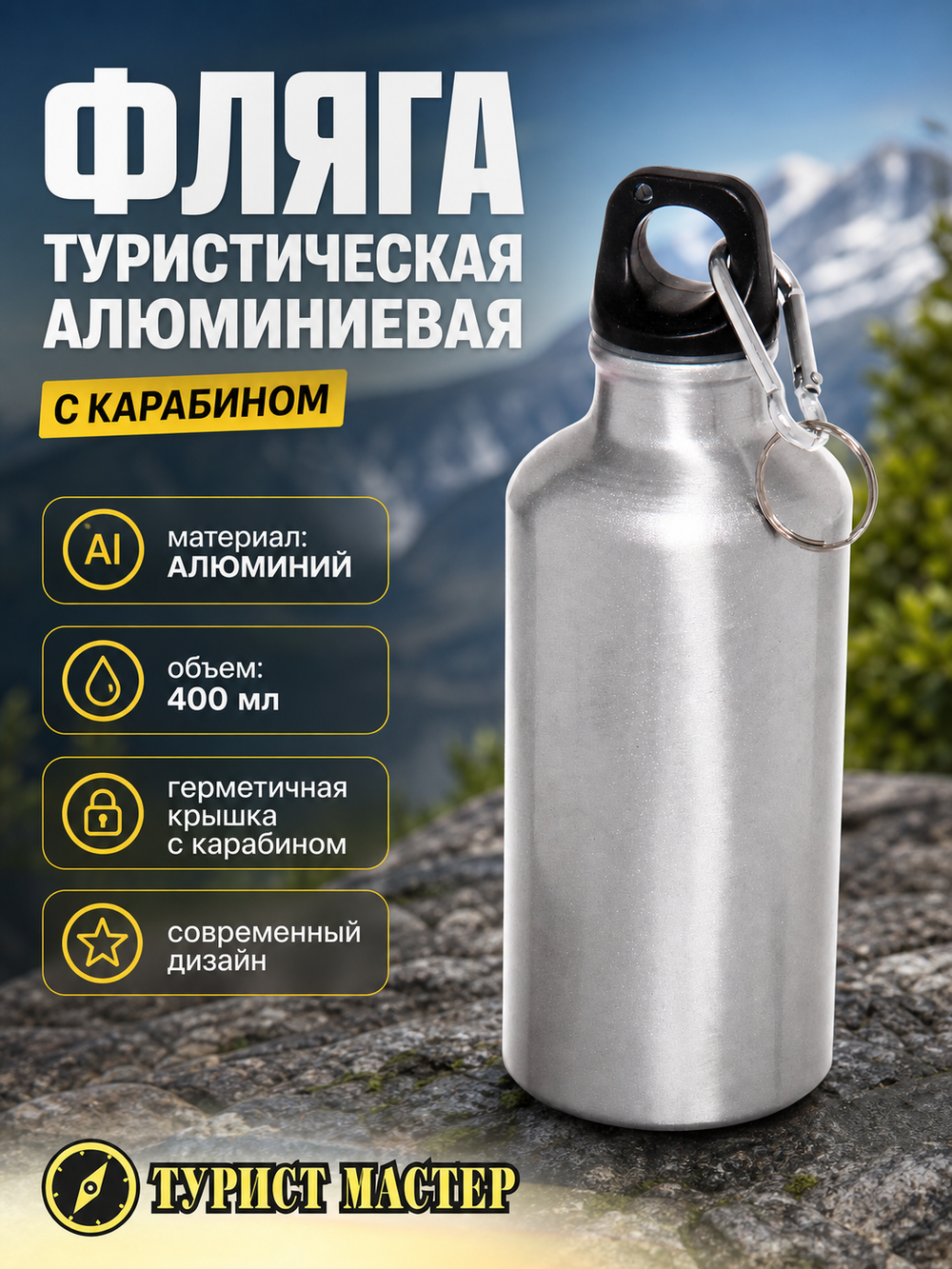 Фляга туристическая, 400мл