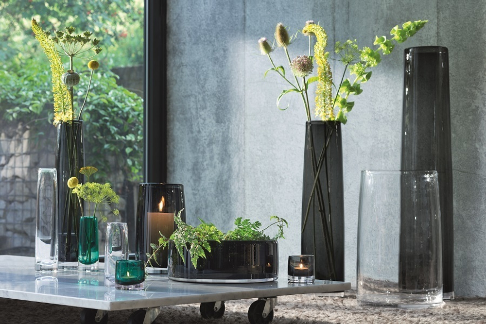 Ваза stems, 30 см, изумрудная