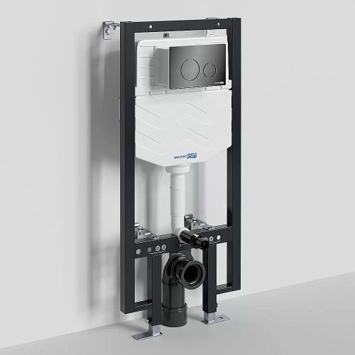 Инсталляция для унитаза WasserKraft Vils 56TLT.010.ME.PB02 с черной глянцевой кнопкой