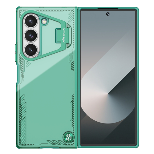 Чехол тонированный зеленого цвета от Nillkin с металлической откидной крышкой на Samsung Galaxy Z Fold 6 5G, серия Iceblade Fold Case