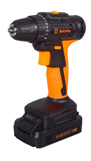 Аккумуляторная дрель-шуруповерт "ВИХРЬ" ДА-18Л-2К/Б