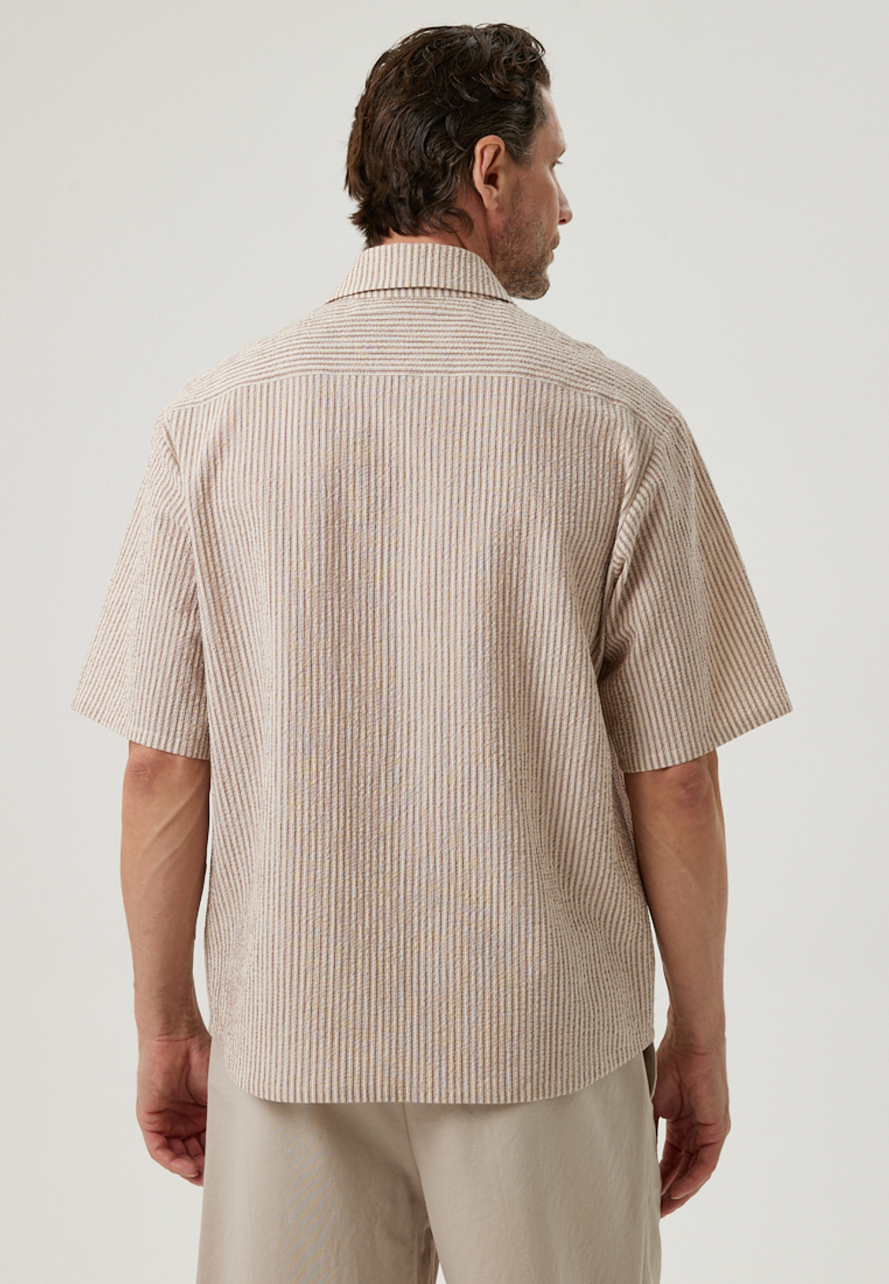 Рубашка с коротким рукавом в тонкую полоску