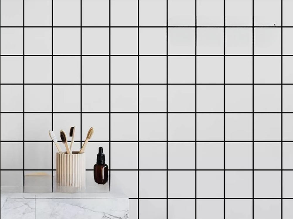 Самоклеящаяся плитка ПВХ Плитка белая 300х300 мм